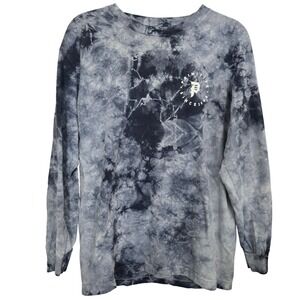 Primitive Skateboarding Long Sleeve T Shirt Men's Small Blue Tie Dye Dirty P‎